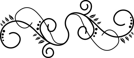 Black Swirl Line Art Ornament