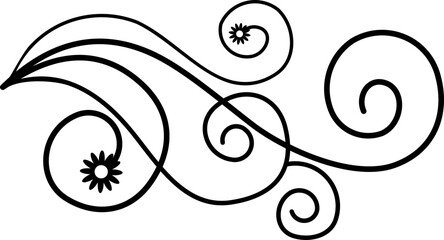 Black Swirl Line Art Ornament