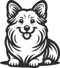 Pembroke Welsh corgi dog silhouette vector design