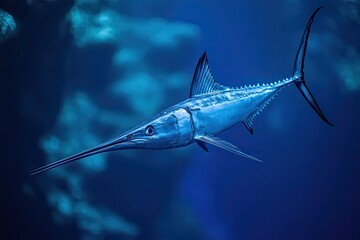 Fototapeta premium A Blue Marlin Swimming Underwater