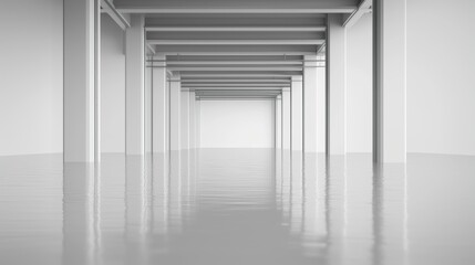 Fototapeta premium Advancements in Flood Disaster Recovery Infrastructure: Next-Gen Systems in Black and White