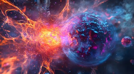 20. A luminous illustration of a human macrophage engulfing foreign particles