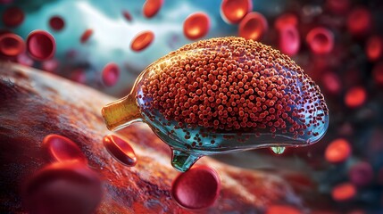Lipid Accumulation in Liver Cells Illustration