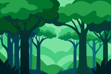Forest Natural Background Vector Artwork Illustration