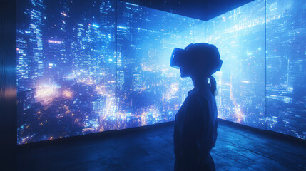 Virtual reality simulation where AI is crafting a world layer by layer