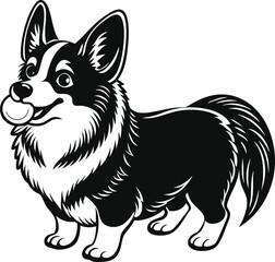 Fototapeta premium Pembroke Welsh corgi dog silhouette vector design