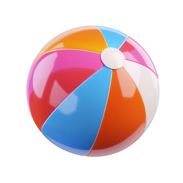 recommend clip art:  Colorful beach ball 3d icon cartoon style on white and transparent background.
