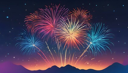 fireworks in the night sky