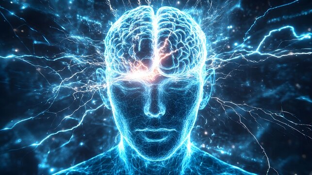 9. A holographic representation of the human nervous system with electric pulses