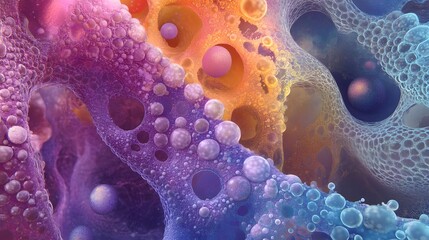 5. A colorful illustration of skin cells layered and interacting with light