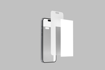 mobile with social media post mockup blank