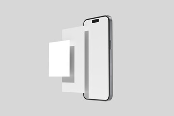 mobile with social media post mockup blank