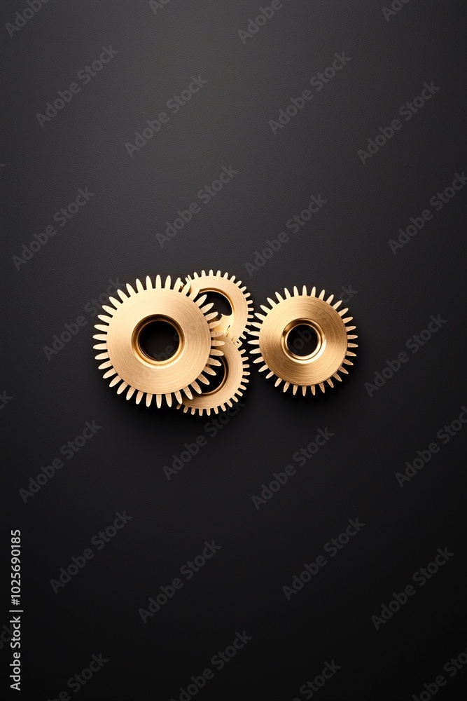Poster a pair of golden gears meshing perfectly within a timepiece, emphasizing precision and the passage o