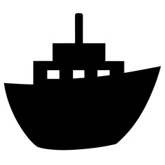 Minimalist boat on waves silhouette icon vector design, perfect for nautical or marine-themed projects. Ideal for logos, graphic illustrations, and stylish, modern designs related to sea and boating.