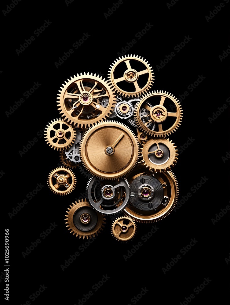 Poster a wide shot of golden gears turning within a timepiece, emphasizing precision and the relentless pas
