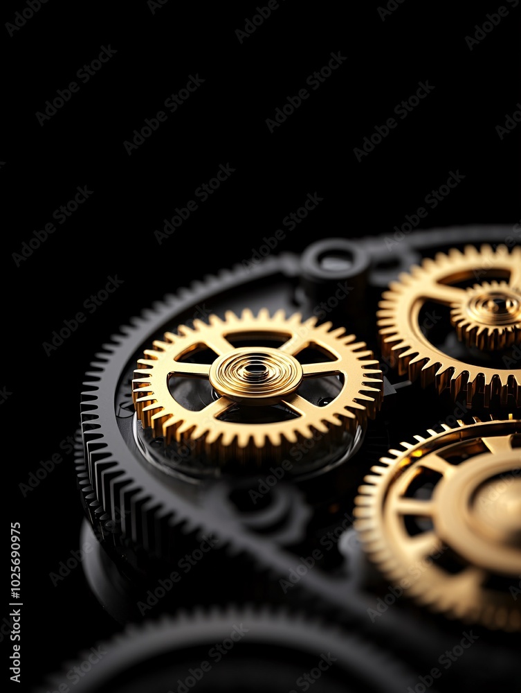 Poster a wide shot of golden gears turning within a timepiece, emphasizing precision and the relentless pas