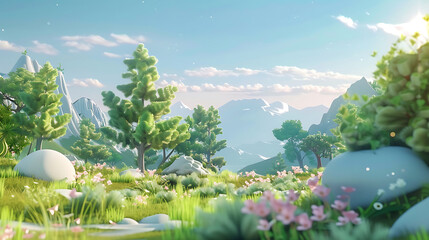 c4d cartoon background