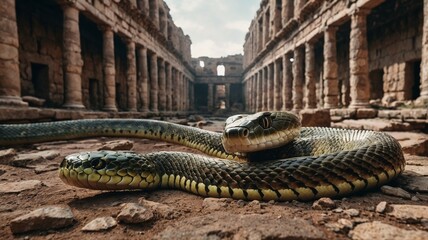 Obraz premium snake on the roof