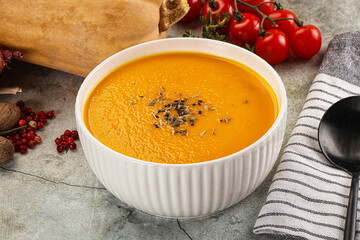 Vegetarian Pumpkin soup with spices