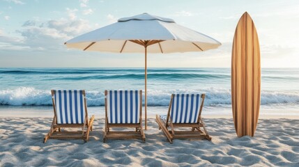 The Beach Chairs with Umbrella