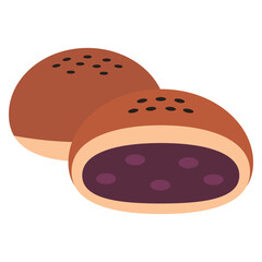 단팥빵 일러스트