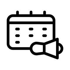 Megaphone Calendar Icon, Event Calendar Symbol, Marketing Date Sign