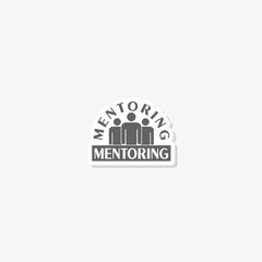 Mentoring icon sticker isolated on gray background