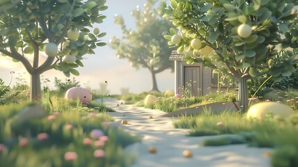 3d cartoon background