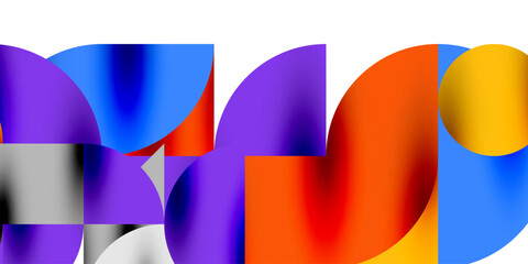 Tech minimal circular shapes geometric art. Vector modern circles