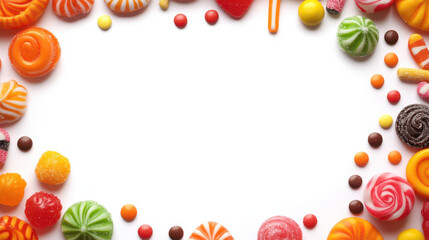 Halloween Candy Corners Candies placed in each corner of the image, with space left in the center for customizable text or logos