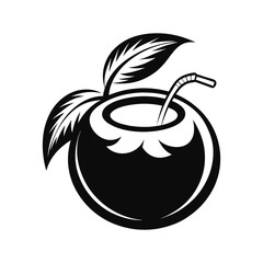 new black and white fruits, vegetables, icon vector logo design 