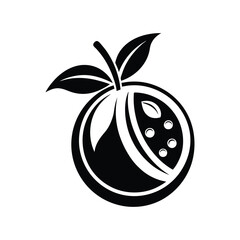 new black and white fruits, vegetables, icon vector logo design 
