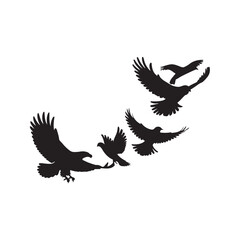 Obraz premium bird, silhouette, eagle, vector, flying, animal, 