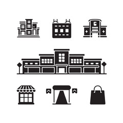 icon, building, vector, set, house, home, 