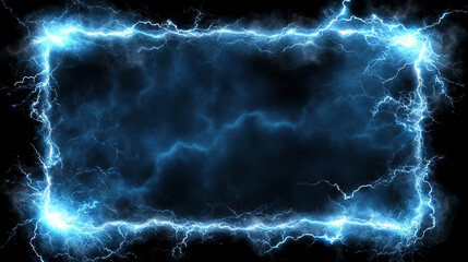 Glowing lightning frame with bright electric arcs
