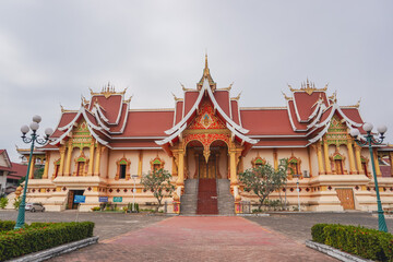 Naklejka premium A beautiful palace that locate in the south of Wat Phra That Luang in Vientiane, Laos