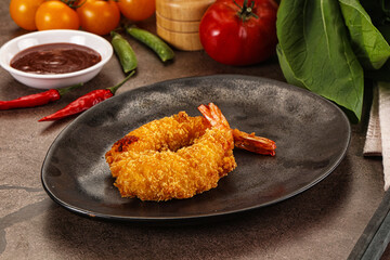 Crispy breaded golden fried prawns