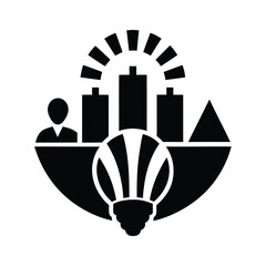 This corporate identity silhouette vector art illustration icon is perfect for business logos and branding