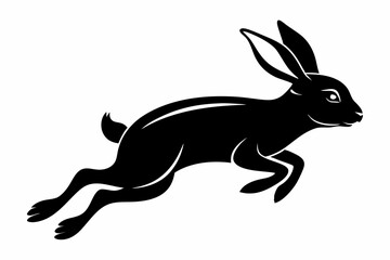 Jumping Bunny Silhouette, Running Rabbit Silhouette Vector