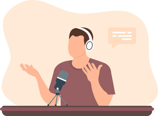 Man Podcast Illustration