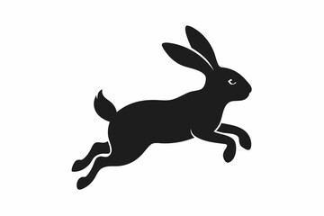 Jumping Bunny Silhouette, Running Rabbit Silhouette Vector © Trendy CraftSVG 