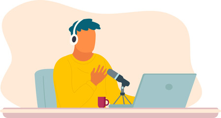 Man Podcast Illustration