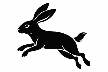 Jumping Bunny Silhouette, Running Rabbit Silhouette Vector
