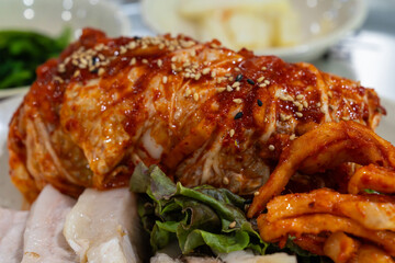 Kimchi in Bossam, a Korean cuisine