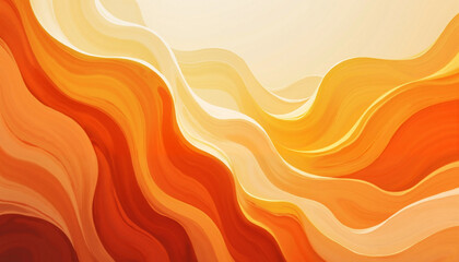 Fototapeta premium Abstract orange waves in a warm gradient background.