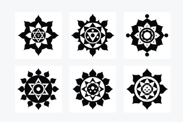 Beautiful Mandala Art Vector Illustration Design Image Set
