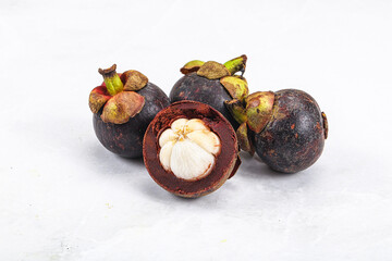 Sweet purple organic tropical mangosteen