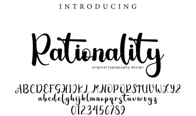 Rationality Font Stylish brush painted an uppercase vector letters, alphabet, typeface