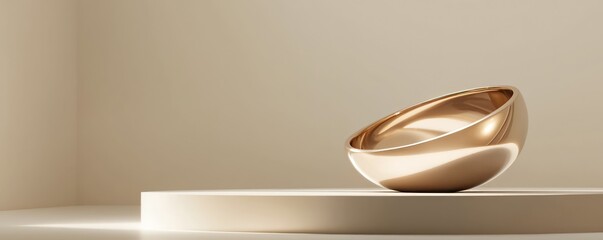 Contemporary 3D jewelry pedestal, elegantly designed with soft curves and a polished finish.