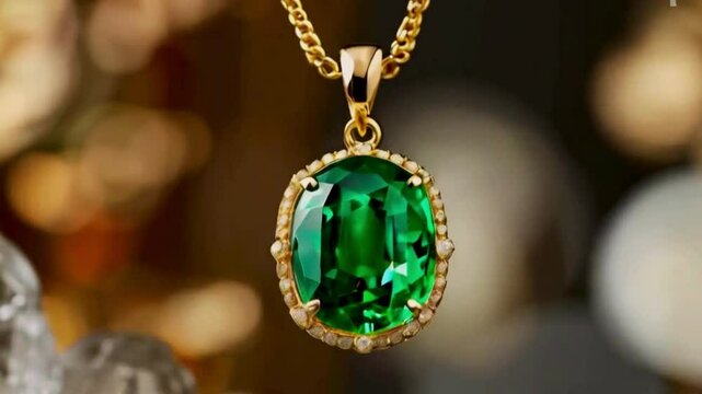 green gem in locket 